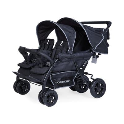 Childhome Quadruple + Housse de pluie noir